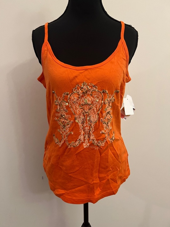 Tommy Hilfiger Tops - Tommy Hilfiger Orange Embellished Scoop-Neck Camisole